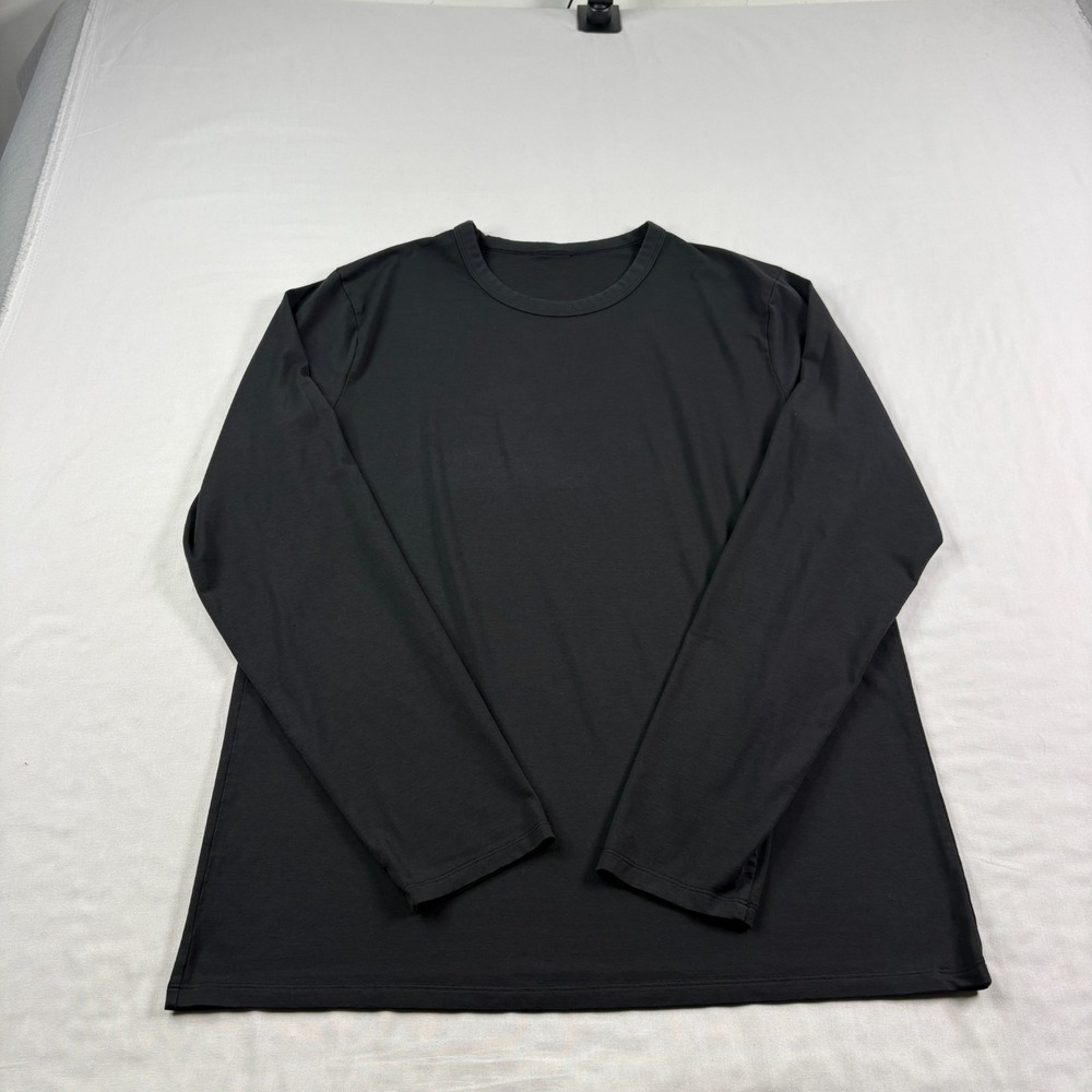 Lululemon Shirt Mens Medium Black Performance Crew Neck Athleisure Gym Casual